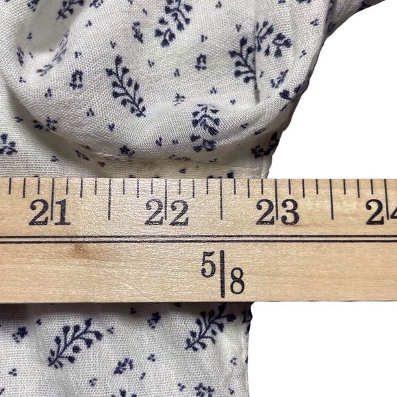 SUNDANCE Nola Button Down Blouse Shirt Size PL Petite Large Ruffle Floral White - Picture 13 of 16